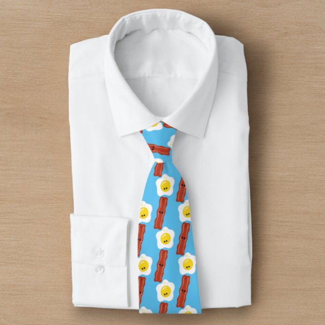 Bacon and Eggs Roligt BFF Slips (Bacon and Eggs Fun BFF Neck Tie from Ricaso. A fun tie for a fun guy. Food themed neck ties)