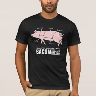 Bacon är den roliga grisen för lyckan som slakta tee