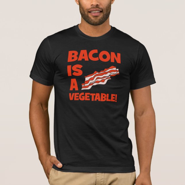 bacon är en grönsak t-shirt (Framsida)