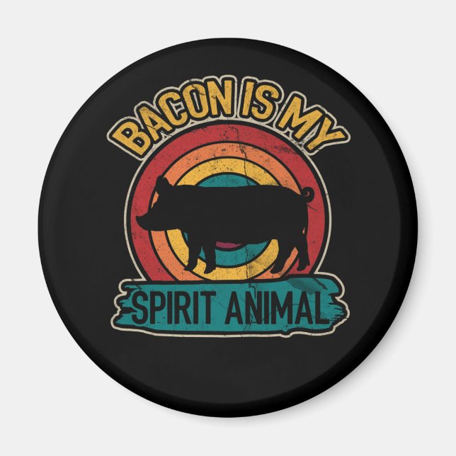 Bacon är min spirit Animal Bacon Älskare Grilling Magnet (Framsidan)