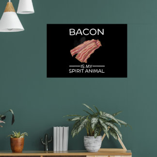 Bacon är mitt andliga djur-ynkliga matslam poster