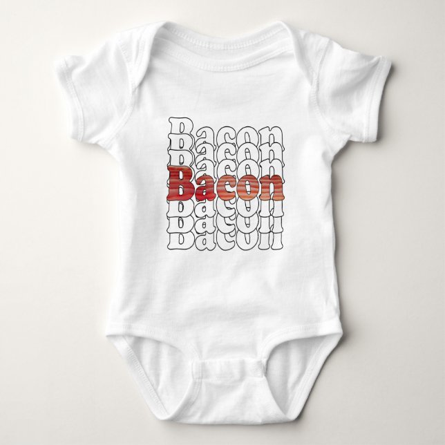 Bacon Bacon Bacon Tee Shirt (Framsida)