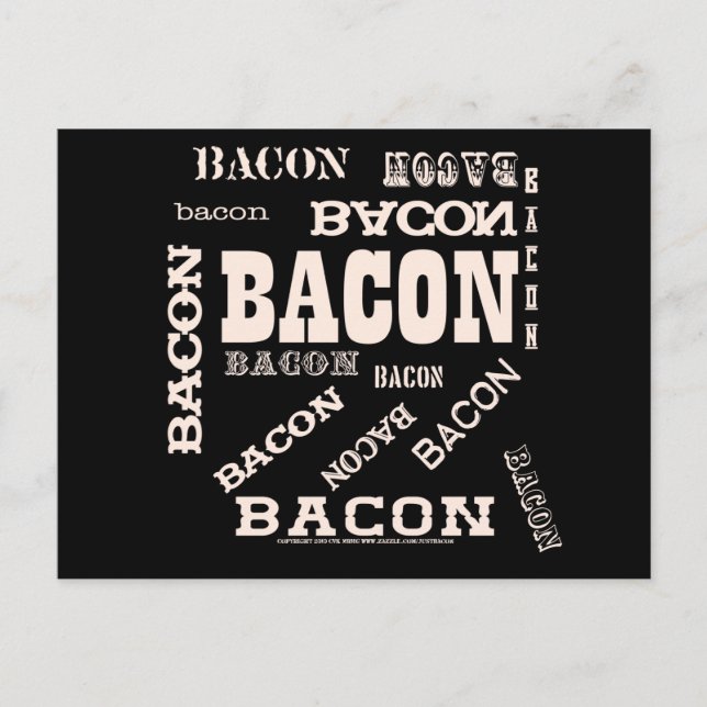Bacon Bacon Bacon Vykort (Framsida)