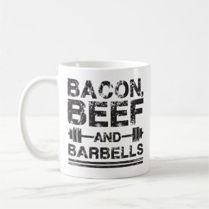 Bacon, Beef, Barbells - Gym Workout Motivational Kaffemugg