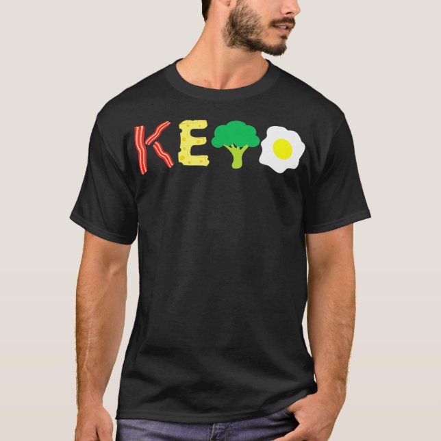 Bacon Cheese Broccoli Egg Keto Diet Ketosis  T Shirt (Framsida)
