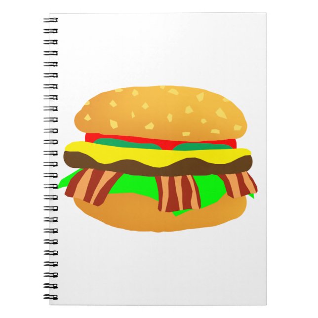 Bacon Cheeseburger Anteckningsbok Med Spiral (Framsidan)
