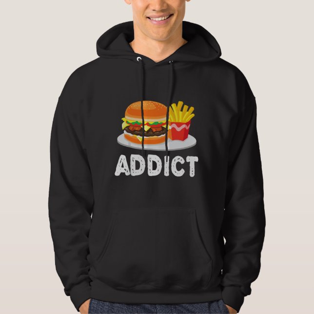 Bacon Cheeseburger Hamburger och pommes frites Add Hoodie (Framsida)