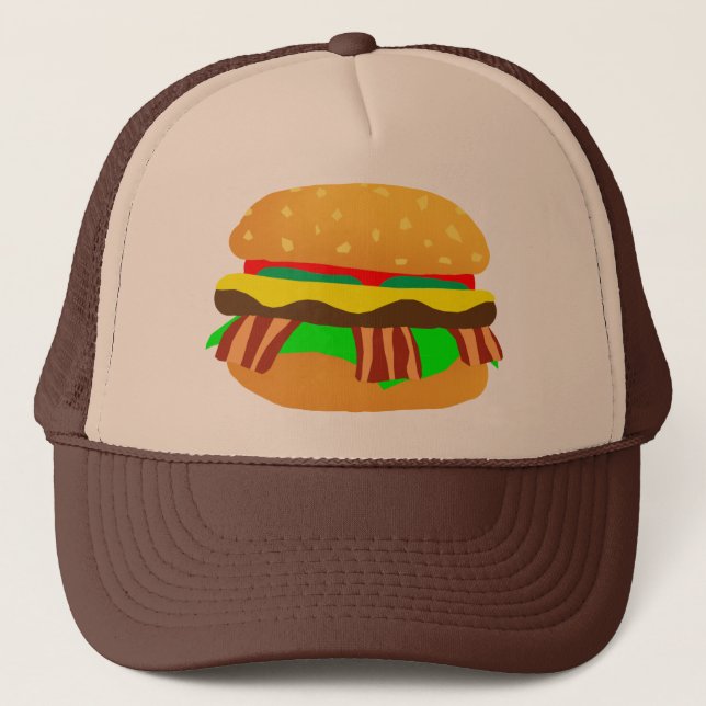 Bacon Cheeseburger Truckerkeps (Framsida)