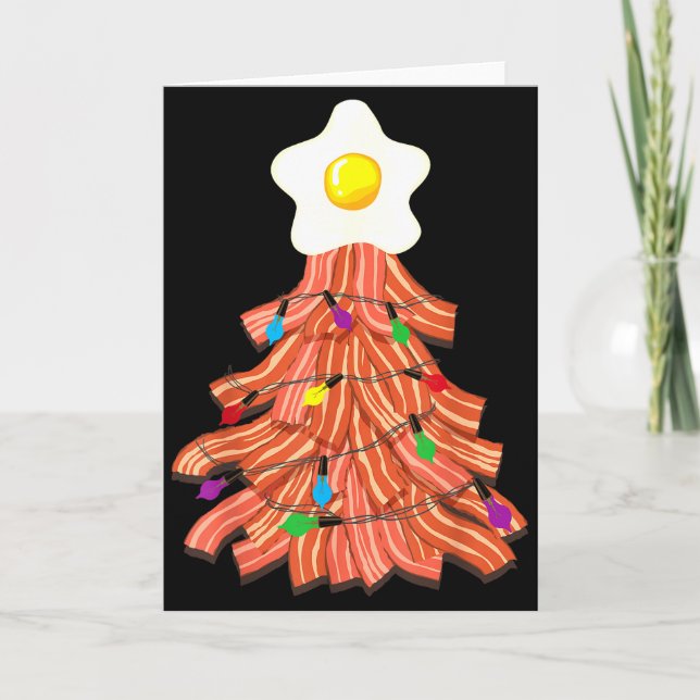 Bacon Christmas Tree Egg Top Shirt _ Funny Rk Love Kort (Framsida)