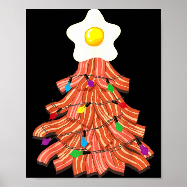 Bacon Christmas Tree Egg Top Shirt _ Funny Rk Love Poster (Framsidan)