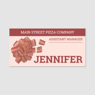 Bacon Crumbles Strips Food Pizza Toppings Pizzeria Namnbricka