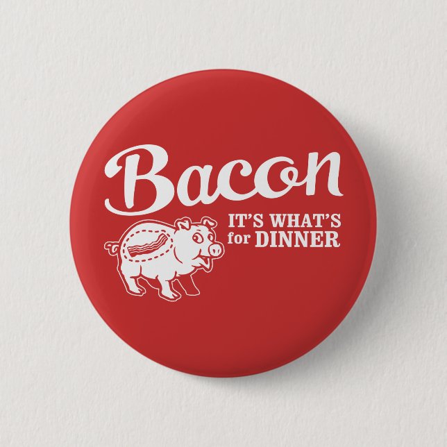bacon - det är vad vi äter till middag knapp (Framsida)