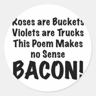 Bacon Dikt Runt Klistermärke