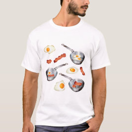 Bacon & Eggs Breakfast Food Mönster T Shirt