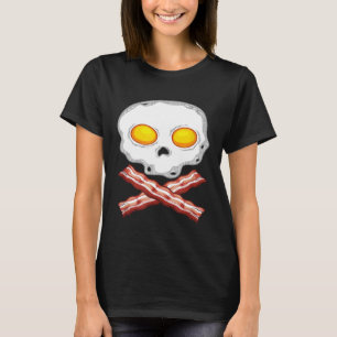 Bacon Eggs Skull Manar Women Kid Crossbone T Shirt