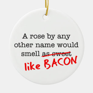 Bacon en ro vid någon annan namn julgransprydnad keramik