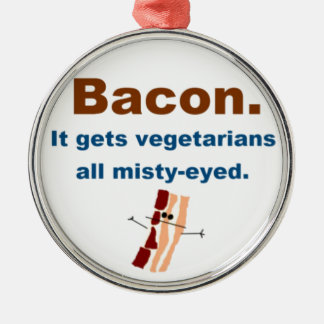Bacon får vegetarian dimmig-synade julgransprydnad metall