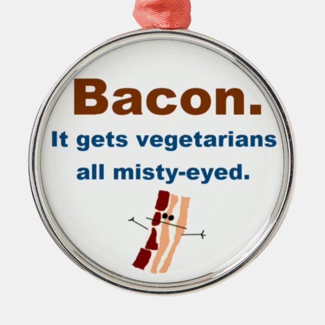 Bacon får vegetarian dimmig-synade julgransprydnad metall (Framsidan)