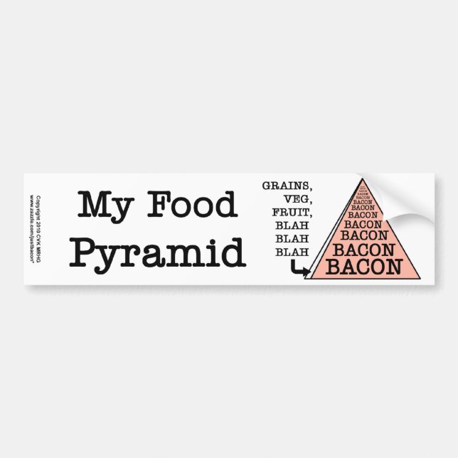 Bacon Food Pyramid Bildekal (Framsidan)