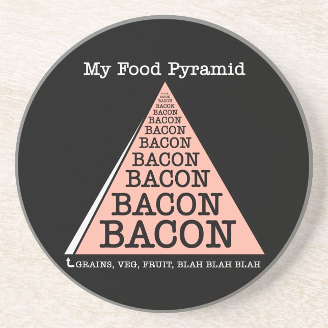 Bacon Food Pyramid Underlägg Sandsten (Framsidan)