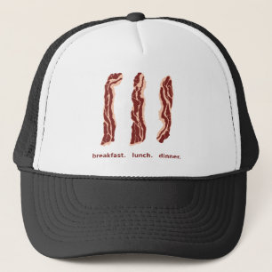 Bacon för frukost, lunch och middaghatt truckerkeps