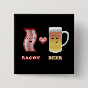 Bacon + Förälskad öl (svart bkgd) Knapp