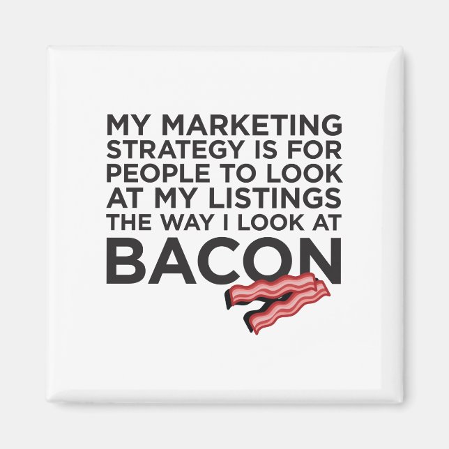 Bacon Funny Real Gods Citat Magnet (Framsidan)