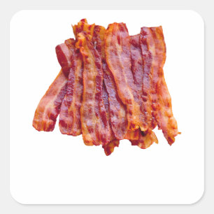 Bacon Fyrkantigt Klistermärke