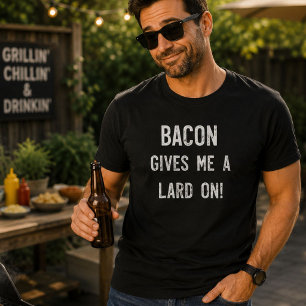 Bacon ger mig ett fett på rolig bacon tee shirt