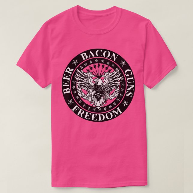 BACON GUNS BEER FREEDOM 1 T SHIRT (Design framsida)