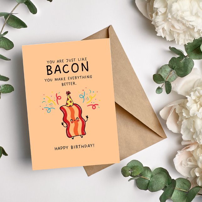 Bacon Humous Birthday Card Helgkort (Skapare uppladdad)