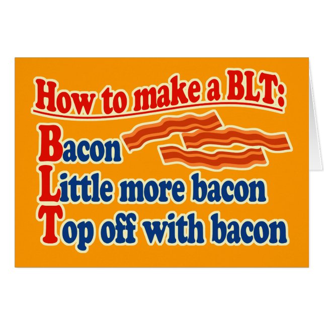 Bacon hur man gör en BLT-smörgås Hälsningskort (Framsidan Horizontal)