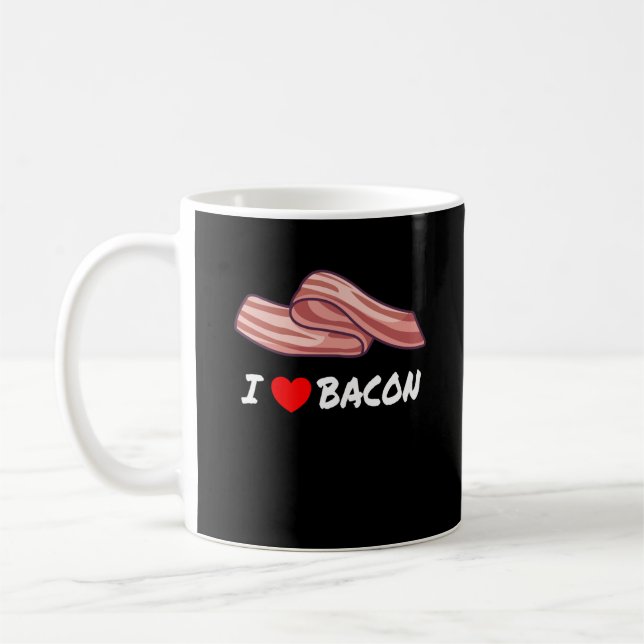 BACON I kärlek Bacon Funny Bacon Älskare Kaffemugg (Vänster)