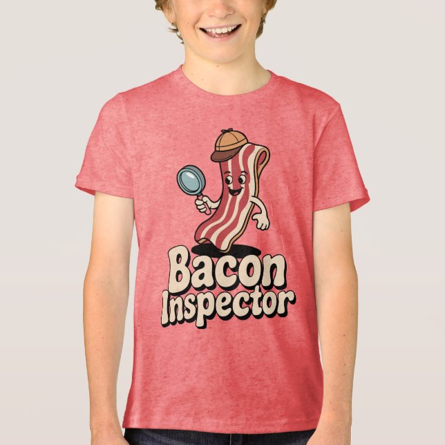 Bacon Inspector Funny Food T Shirt (Framsida)