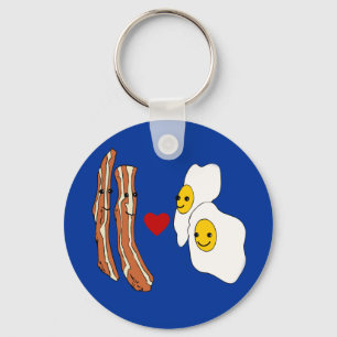 Bacon Kärlek Eggs Funny Bacon Design Nyckelring