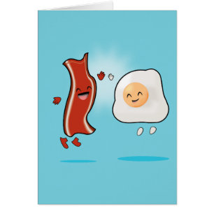 Bacon Kärlek Eggs Hälsningskort