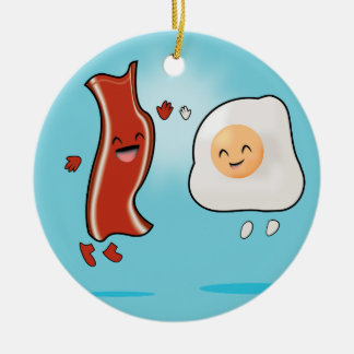 Bacon Kärlek Eggs Julgransprydnad Keramik