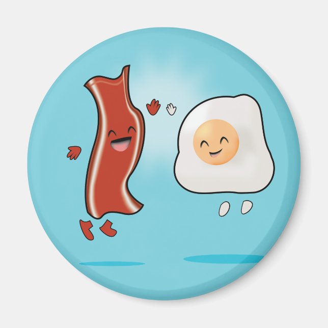 Bacon Kärlek Eggs Magnet (Framsidan)