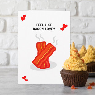 Bacon Kärlek Funny Stollig Alla hjärtans dag Kort