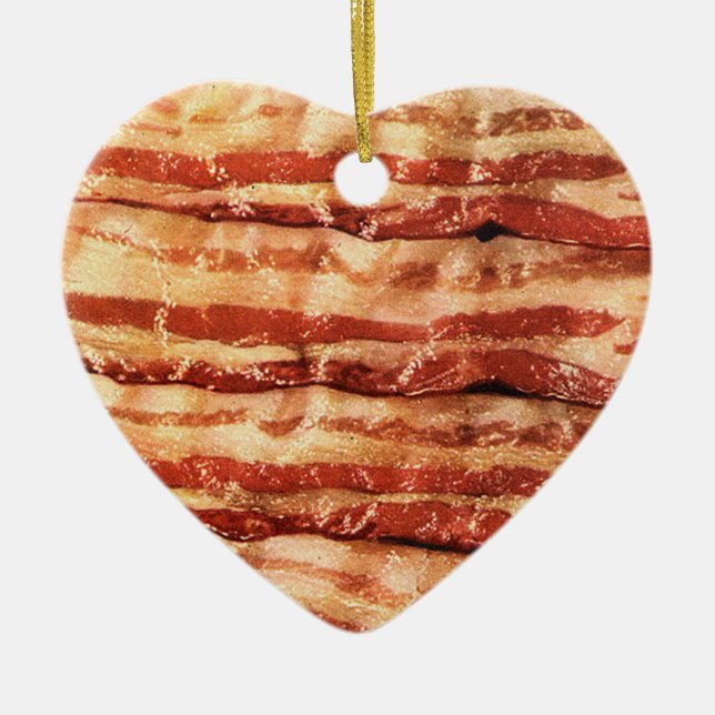 bacon kärlek, hjärtdekoration julgransprydnad keramik (Framsidan)