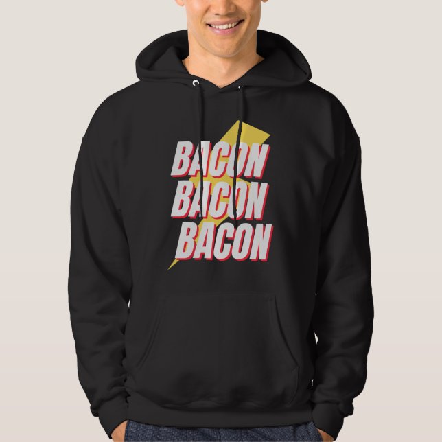 Bacon Keto Fat Fueled Retro Workout Gym Fitness Sq Hoodie (Framsida)