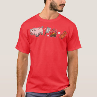 Bacon Kött PorkPig Knivar Campfire Cooking Bacon T Shirt