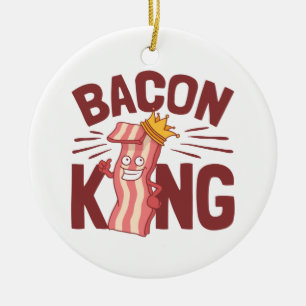 Bacon Kung Kött Älskare ger för manar pojke Julgransprydnad Keramik