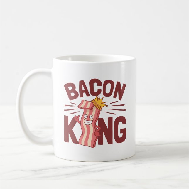 Bacon Kung Kött Älskare ger för manar pojke Kaffemugg (Vänster)