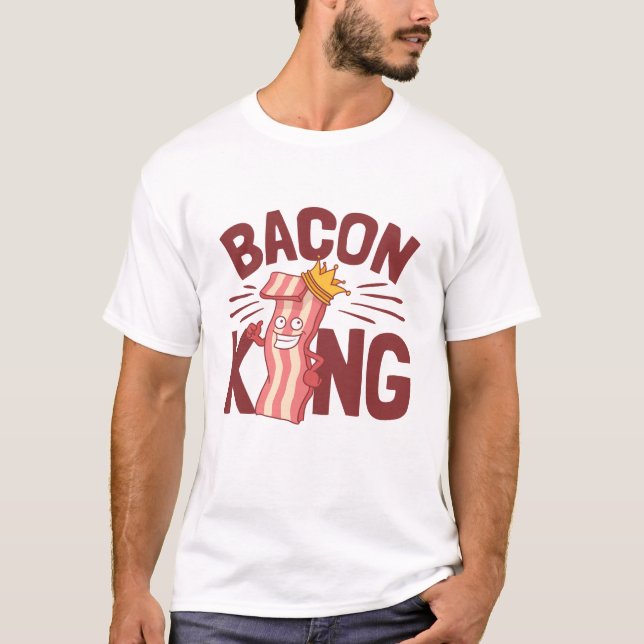 Bacon Kung Kött Älskare ger för manar pojke T Shirt (Framsida)