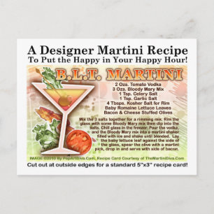 Bacon, Lettuce, Tomato Martini Recipe-vykort Vykort