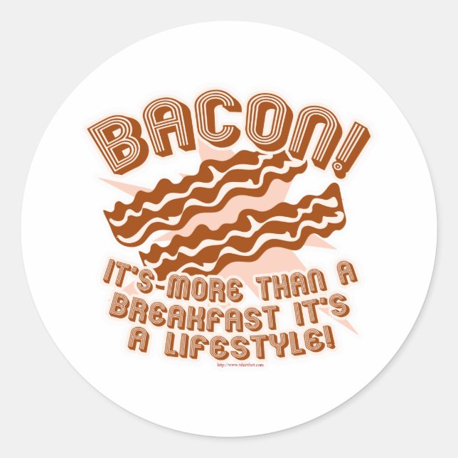 Bacon Lifestyle Runt Klistermärke (Framsida)