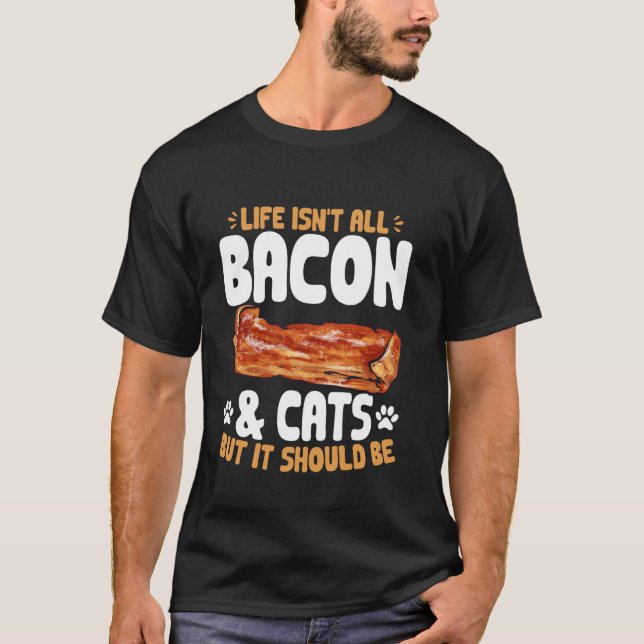 Bacon Mat Kött Älskare Katter Bacon T Shirt (Framsida)