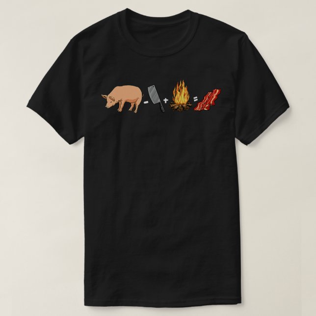 Bacon Meat Pork - Pig Knife Campfire Breakfast Bac T Shirt (Design framsida)