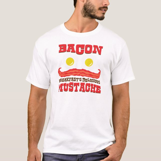 Bacon Mustache T-shirt (Framsida)